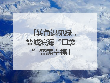 转角遇见绿，盐城滨海“口袋”盛满幸福